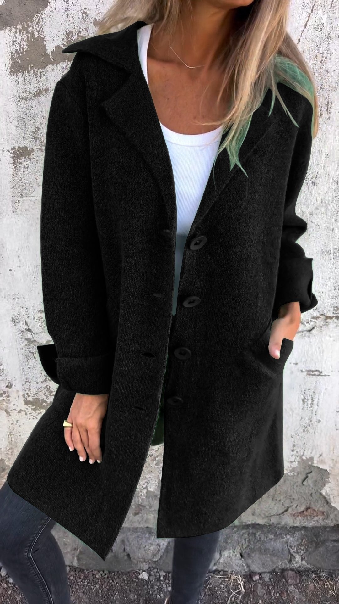 Chic Lapel Long Coat