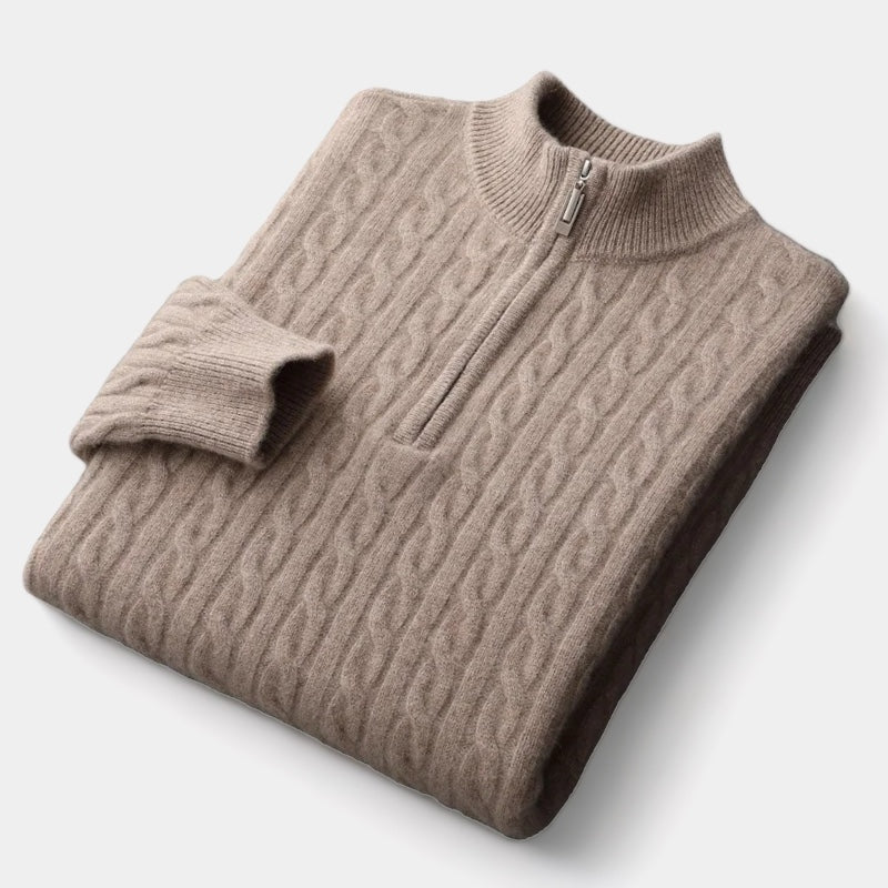 ECHELON™ | WOOL KNITTED QUARTER-ZIP SWEATER