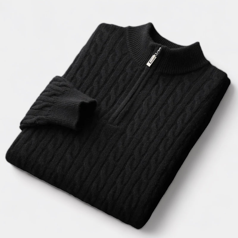 ECHELON™ | WOOL KNITTED QUARTER-ZIP SWEATER