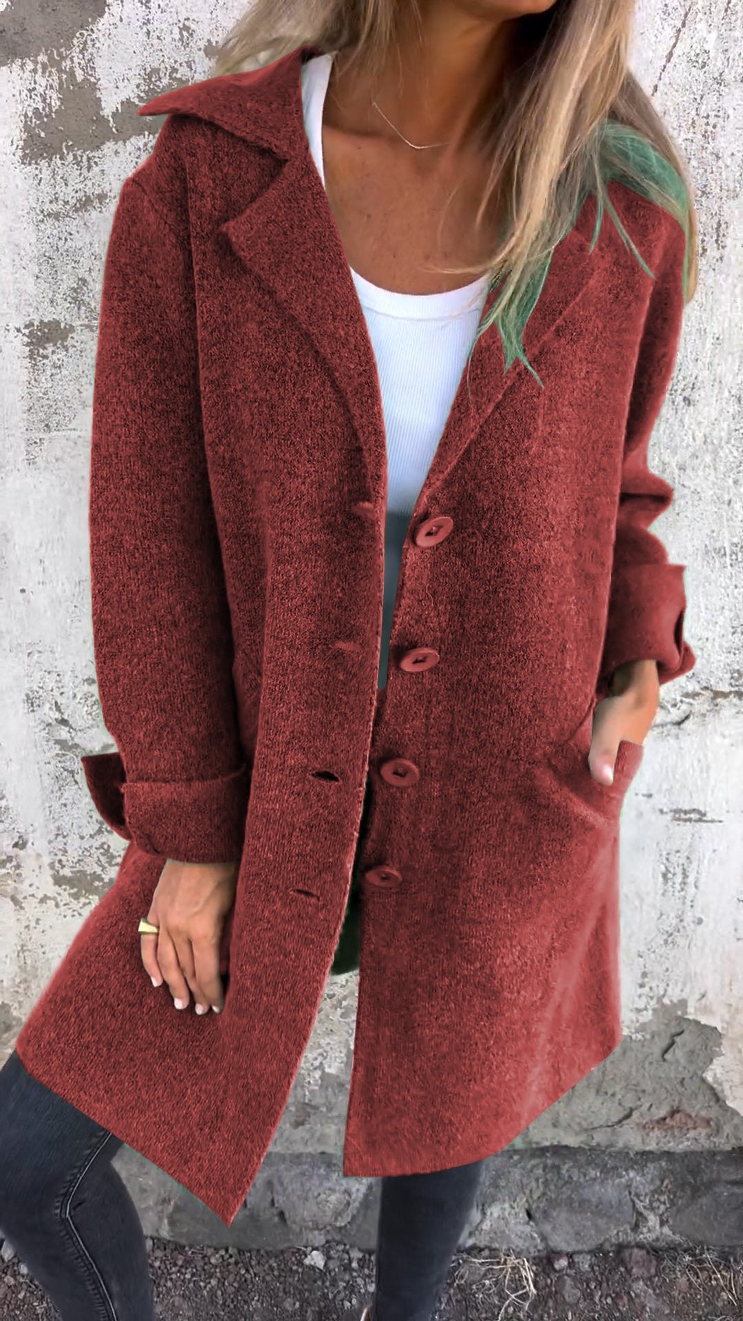 Chic Lapel Long Coat