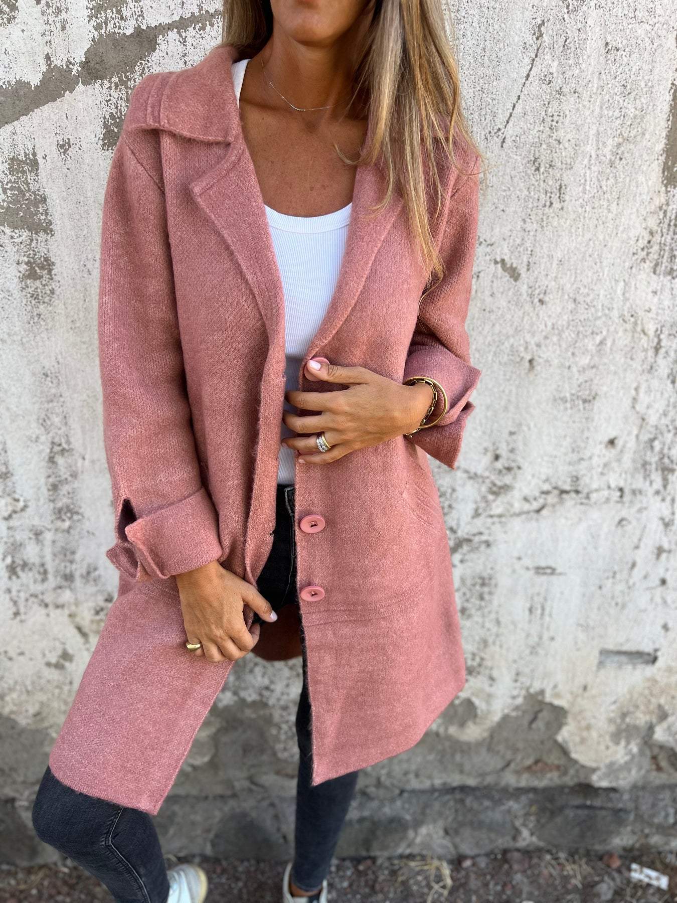 Chic Lapel Long Coat